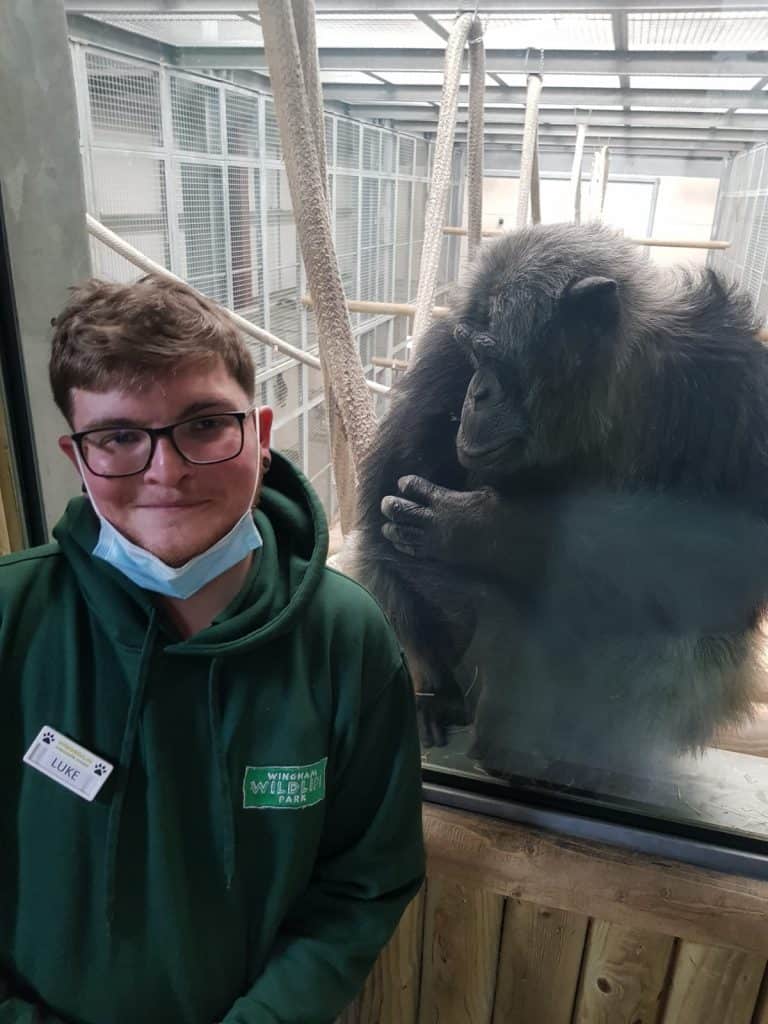 Primate keepers at Wingham Wildlife Park, Kent